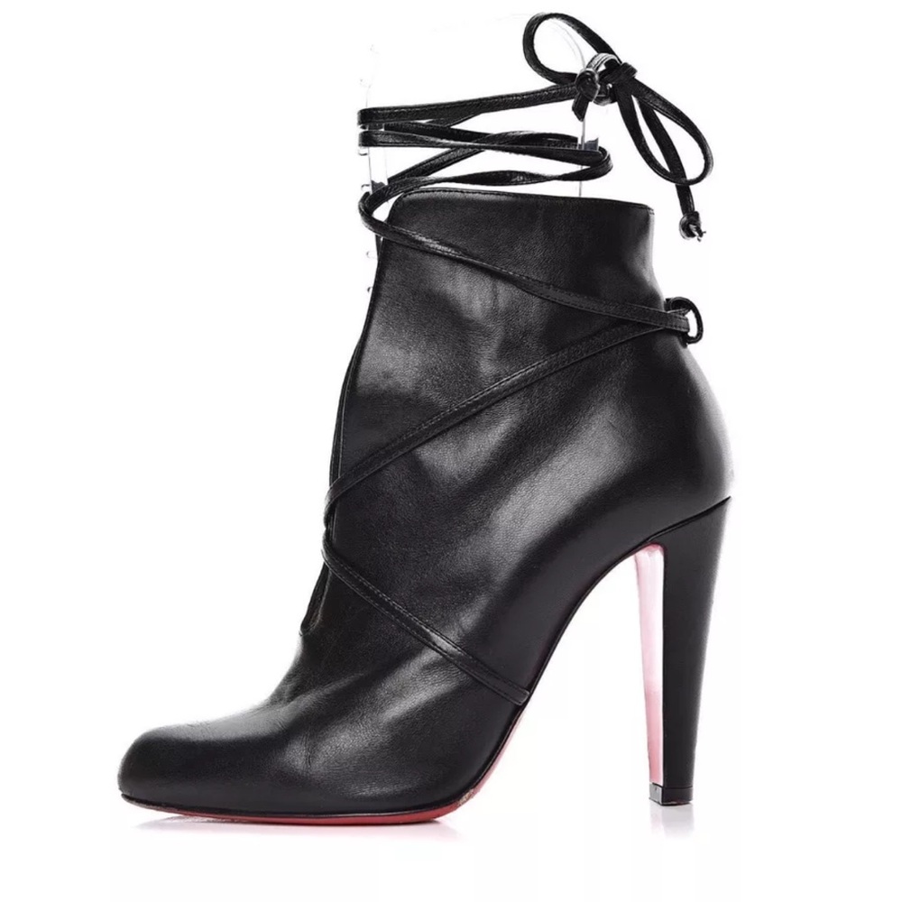 Christian Louboutin Nappa 100 Shiny Black Boots Women size 41